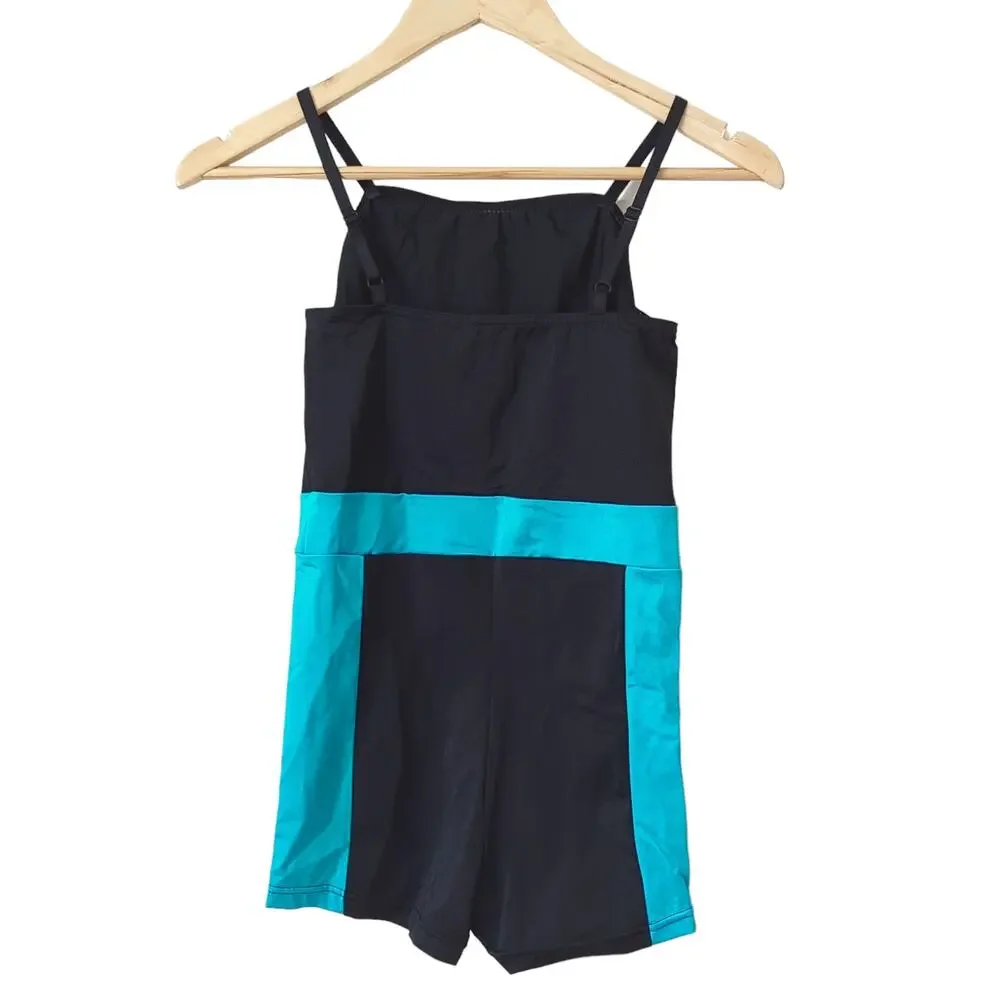 Weissman Dancewear Girls Dance Costume Ballet Leotard Bodysuit Black Blue LC‎ 14